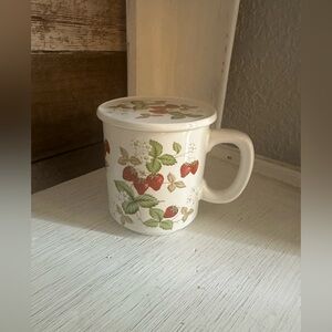 Collector Mug | Made In Japan Strawberry Ceramic Mug with Lid
